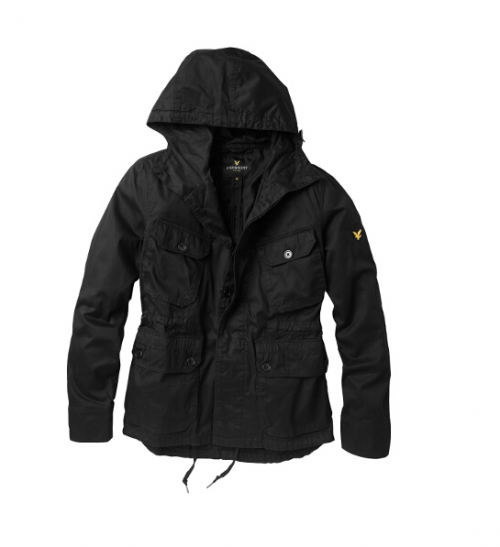 Lyle & Scott Christmas Collection - Cotton Twill Parka Jacket in Black Lyle & Scott Christmas Collection - Cotton Twill Parka Jacket in Black