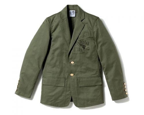 Space Beach Stencil Print Tailored Jacket Space Beach Stencil Print Tailored Jacket